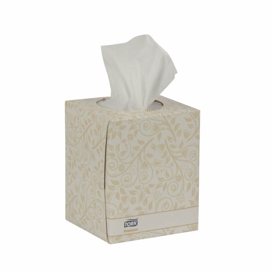 Towels & Microfibers * | Towels & Microfibers Tork Premium Facial Tissue Cube Box