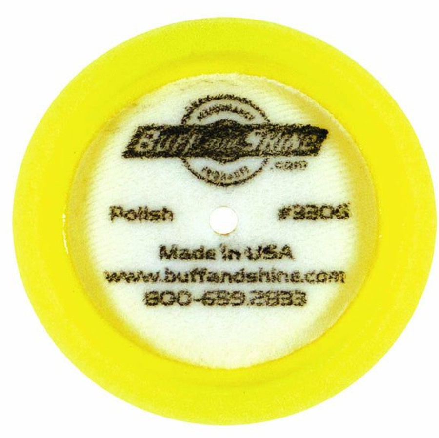 Buffing Pads * | Buff And Shine Buff & Shine 3 Yellow Curved Back Foam Grip Pad