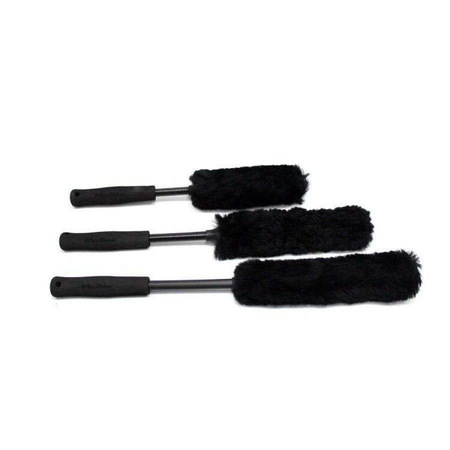 Accessories * | Maxshine Detailing Maxshine Wheel Wool Brush Kit , Black, 45Cm 40Cm 35Cm